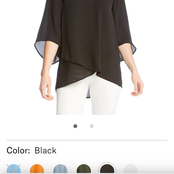 KAREN KANE Bracelet Sleeve Assymetrical Blouse Shirt Top XS Black & White. - Picture 6 of 9